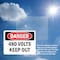 Signmission 480 Volts Keep Out Danger Sign, Plastic, 10in W x 7in L, 2PK OS-2PACK-DS-P-710-L-1954 - alternate 2